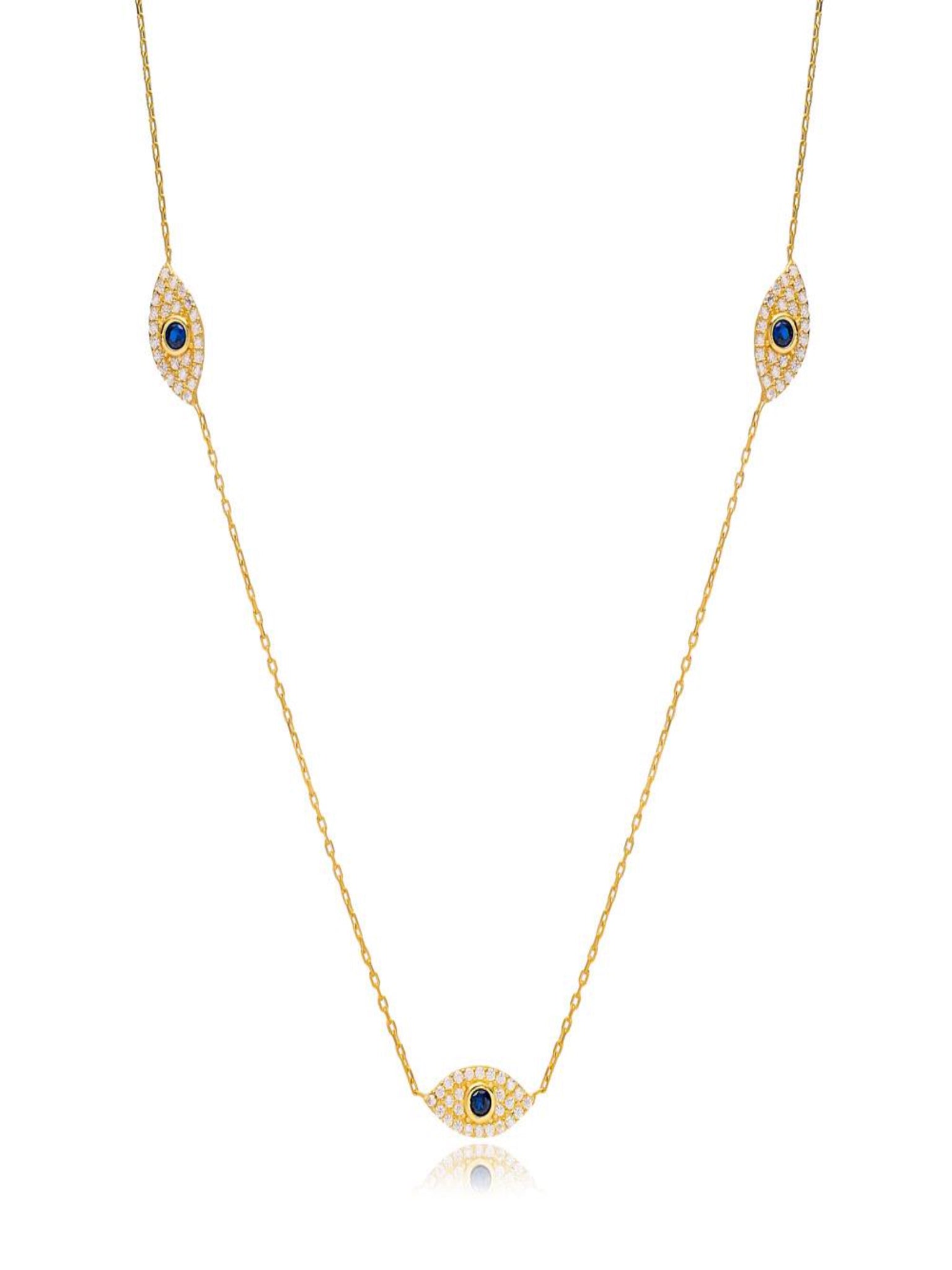 Charm Evil Eye Necklace With Zircon Stones