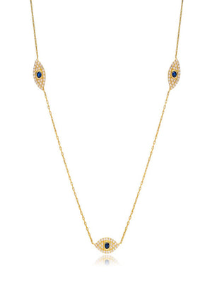 Charm Evil Eye Necklace With Zircon Stones